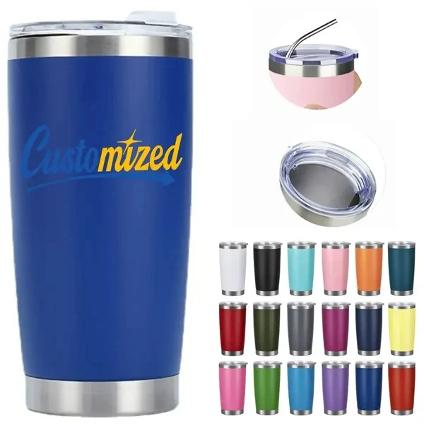 Custom 20oz Stainless Steel Car Tumbler Vacuum Insulated — Commute & Travel Drinkware 1