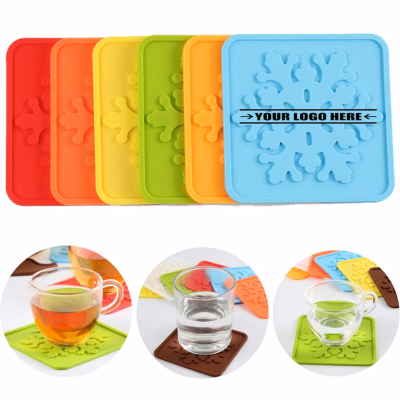 Silicone Snowflake Square Cup Coasters