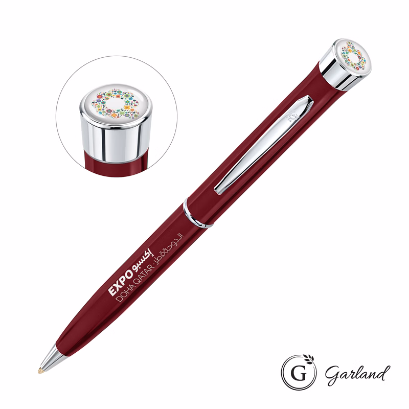 Garland® Color Custom Twist Ballpoint Pen - Chrome Accent