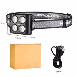 Rechargeable Head Flashlight Lamp LED with White Light