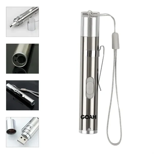Custom 4-Inch Stainless Steel Multi-Mode LED Flashlight — Pet Training & Presentations 1