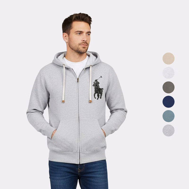Vintage Fleece Lined Hood Full-Zip Sweatshirt