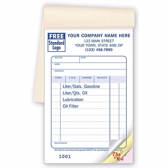 Service Stations Sales Books, Carbonless