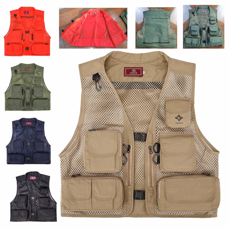 Men's Fishing Vest Utility Lightweight Outdoor Travel Safari Photo Cargo Vest