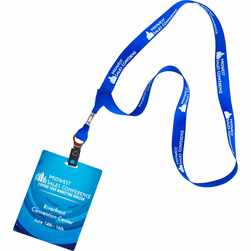 Conference Combo - 5/8" One Color Lanyard with 3" x 4" Full Color ID Badge