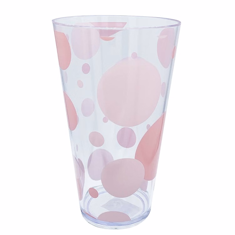 Plastic Tumblers - Pink Bubbles 20 oz