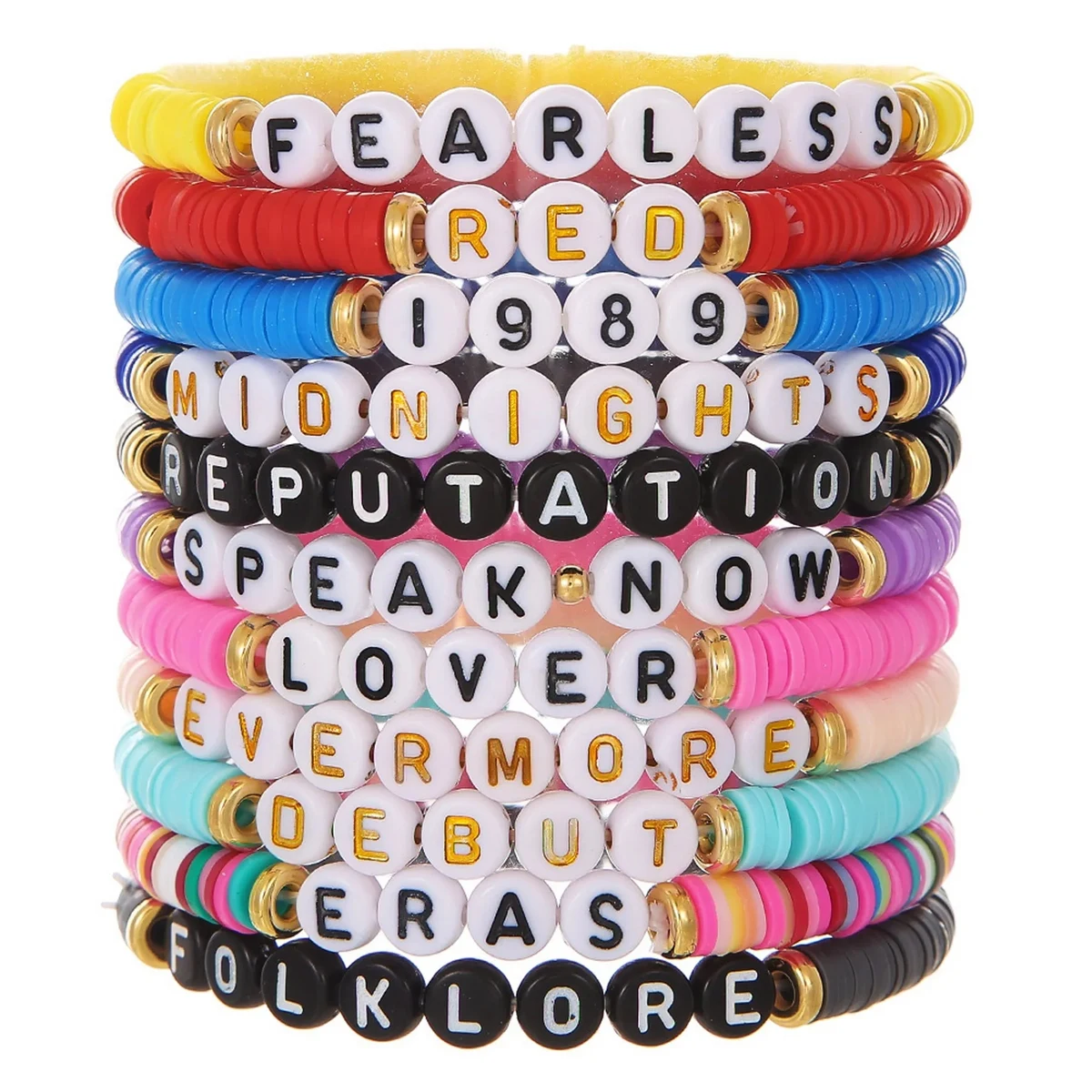 Polymer clay Letter Beaded Bracelet 1