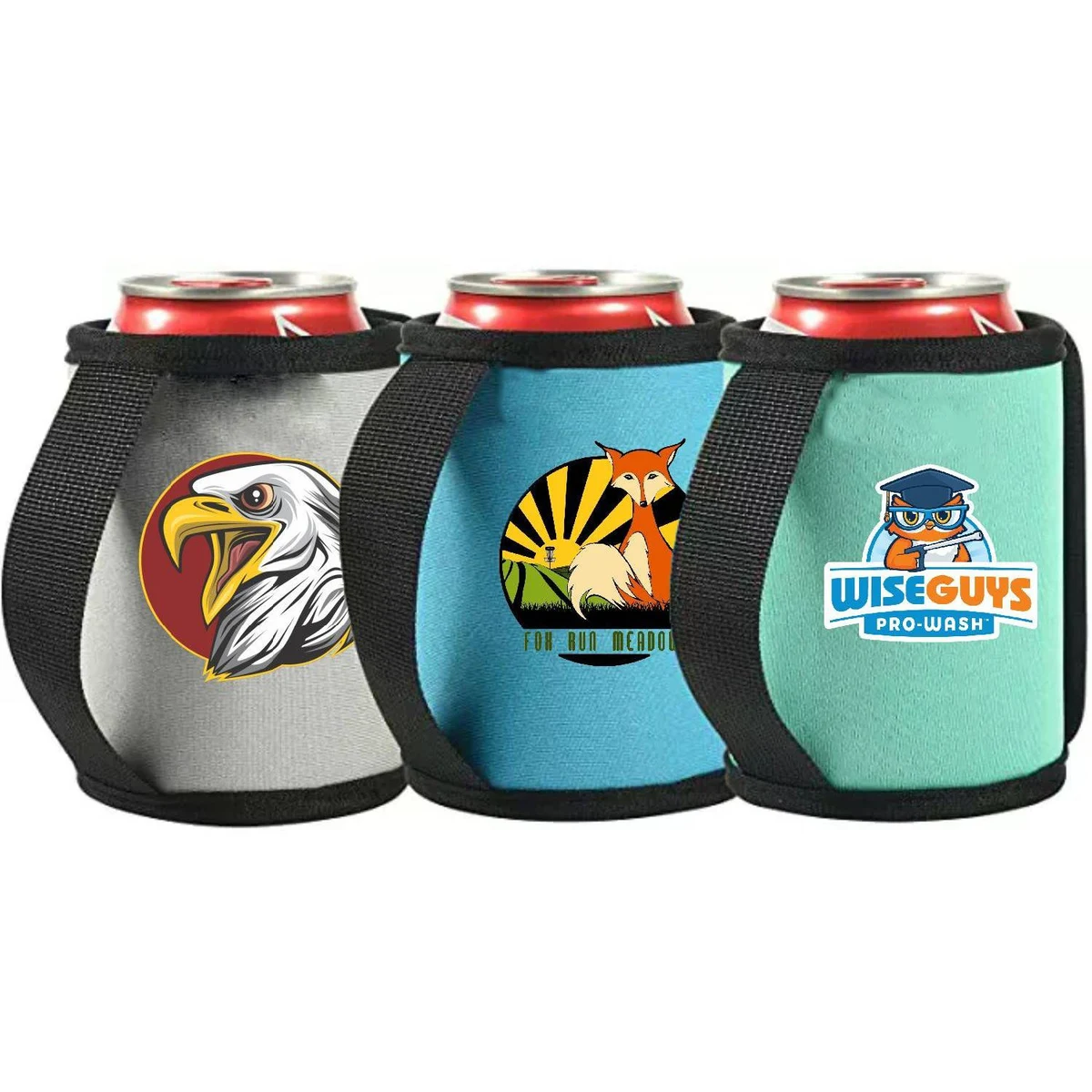 12 Oz. Neoprene Sublimated Can Cooler w/ Strap Handle 1