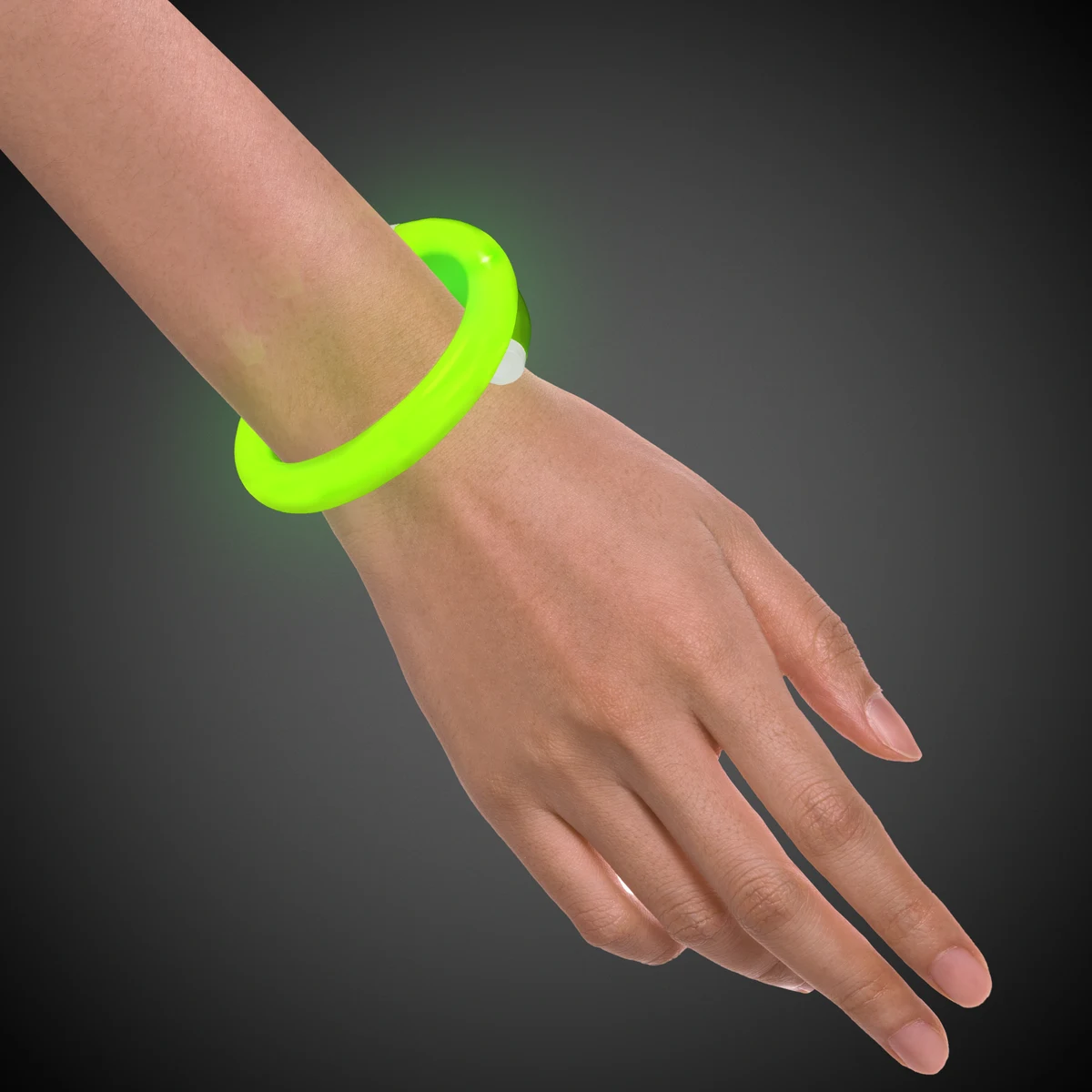 Green Flashing Coil Tube Bracelet - 12" 1