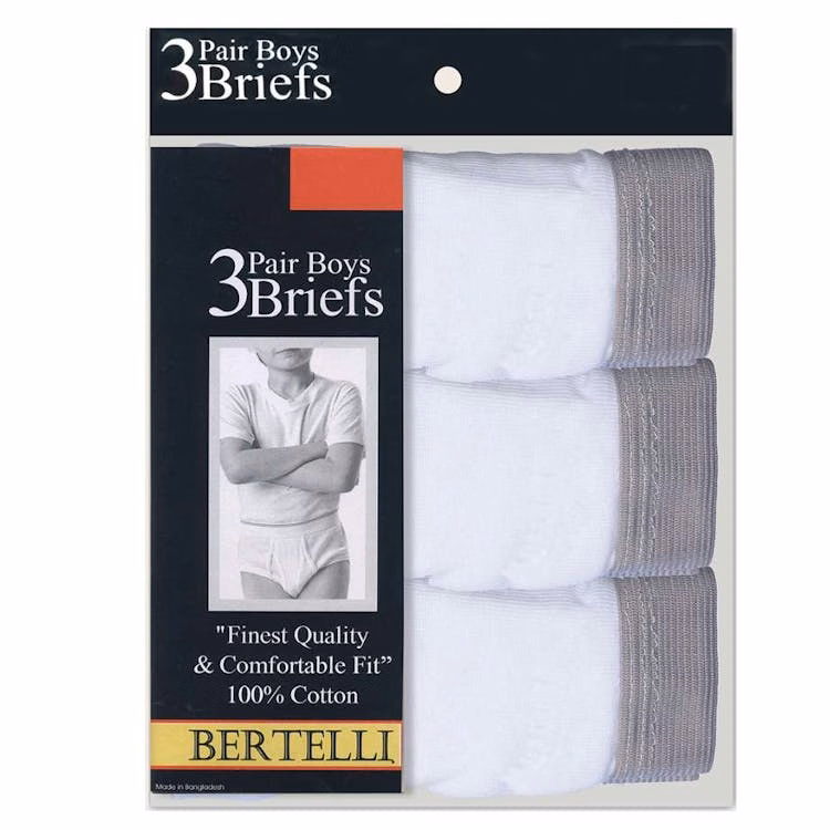 Boys' Briefs - White Size XL