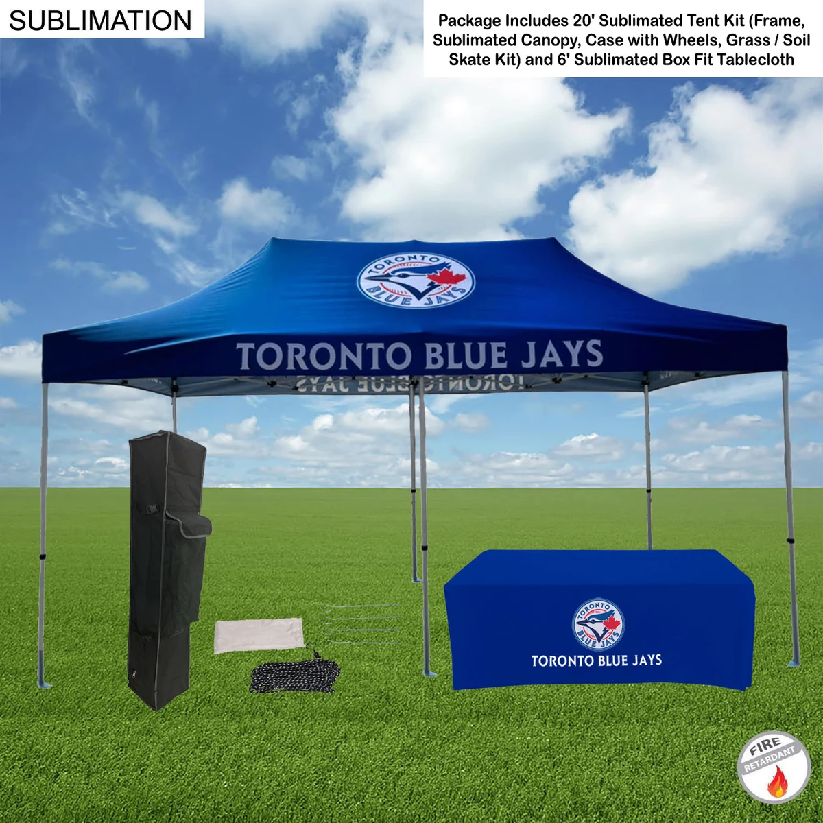Event Package, 20' Premium Sublimated Tent Kit and 6' Sublimated Box Fit Tablecloth 1
