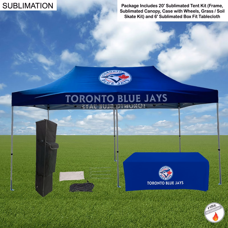 Event Package, 20' Premium Sublimated Tent Kit and 6' Sublimated Box Fit Tablecloth