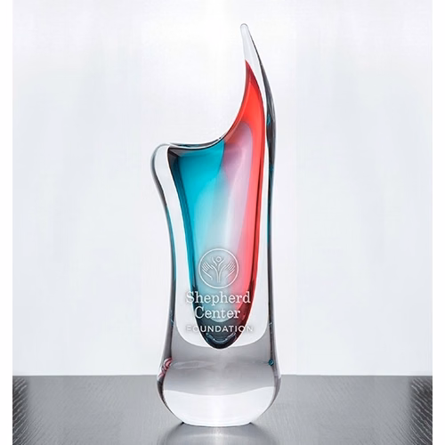 Voltaire Art Vase, Turquoise/Rose