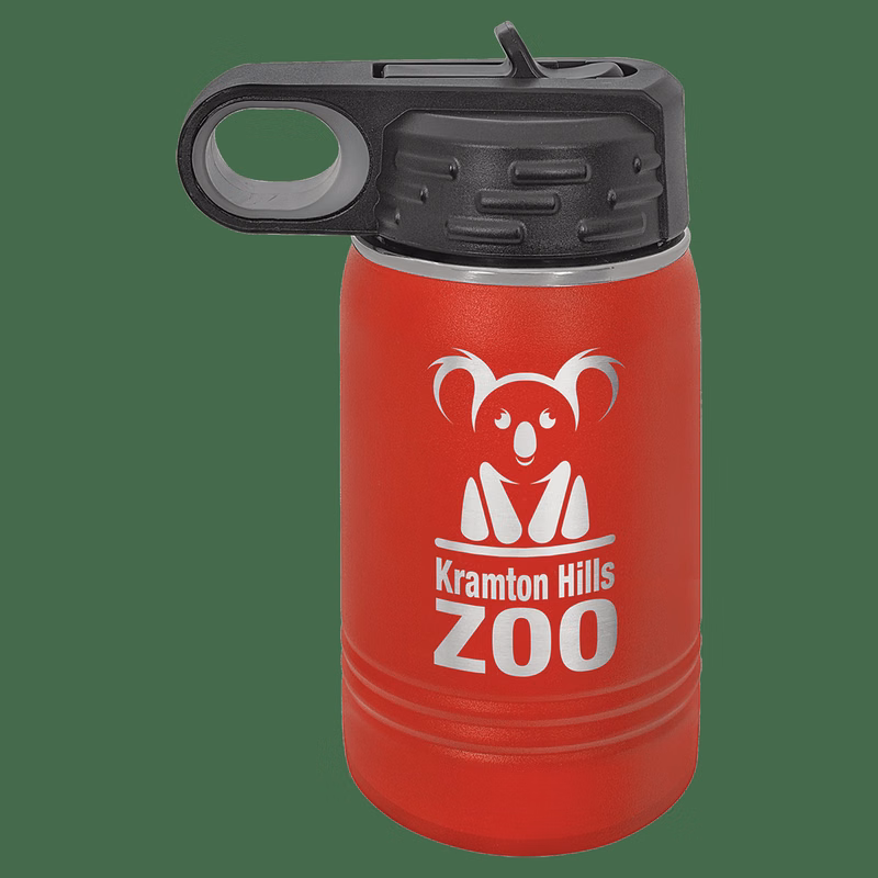 12 oz. Red Laser Engraved Polar Camel Water Bottles