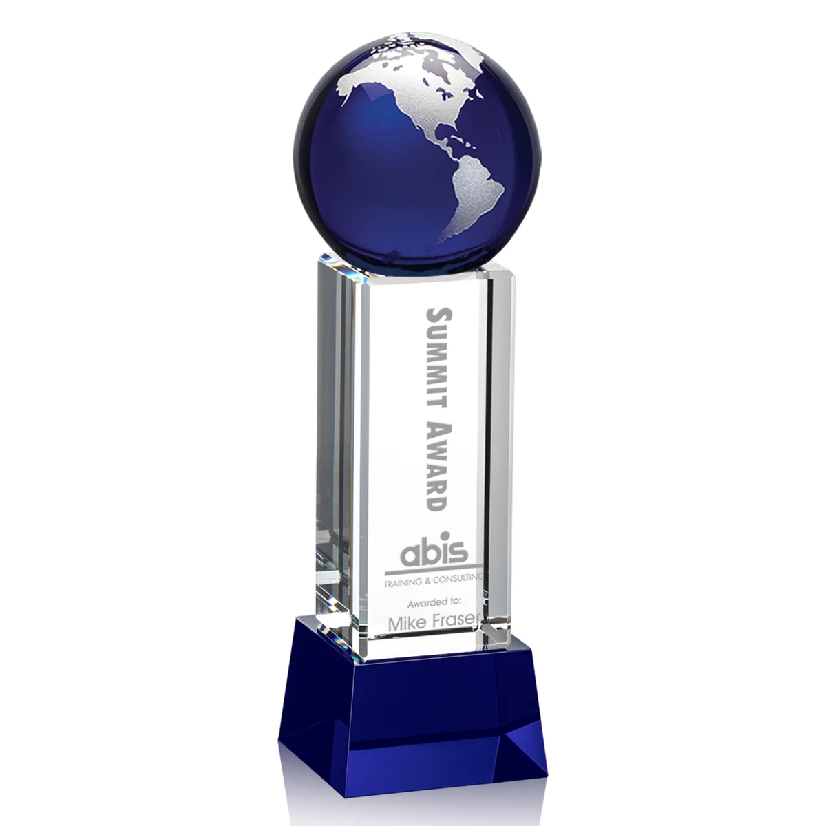 Luz Globe Award on Base - Blue/Silver 1
