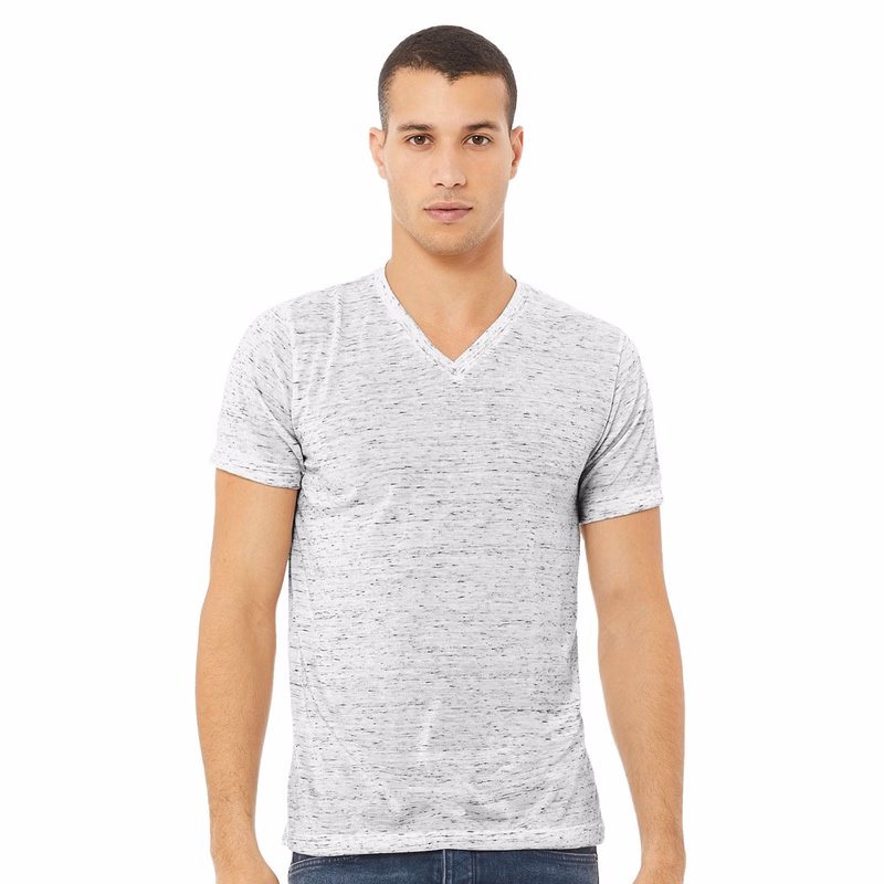 Unisex Textured Jersey V-Neck Tee - 3655