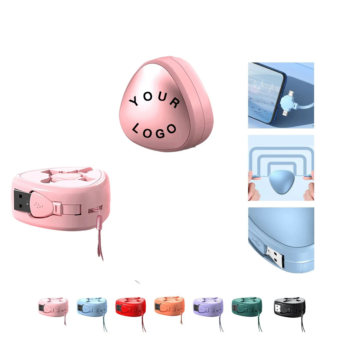 Retractable Charging Cable with Three Ports 1
