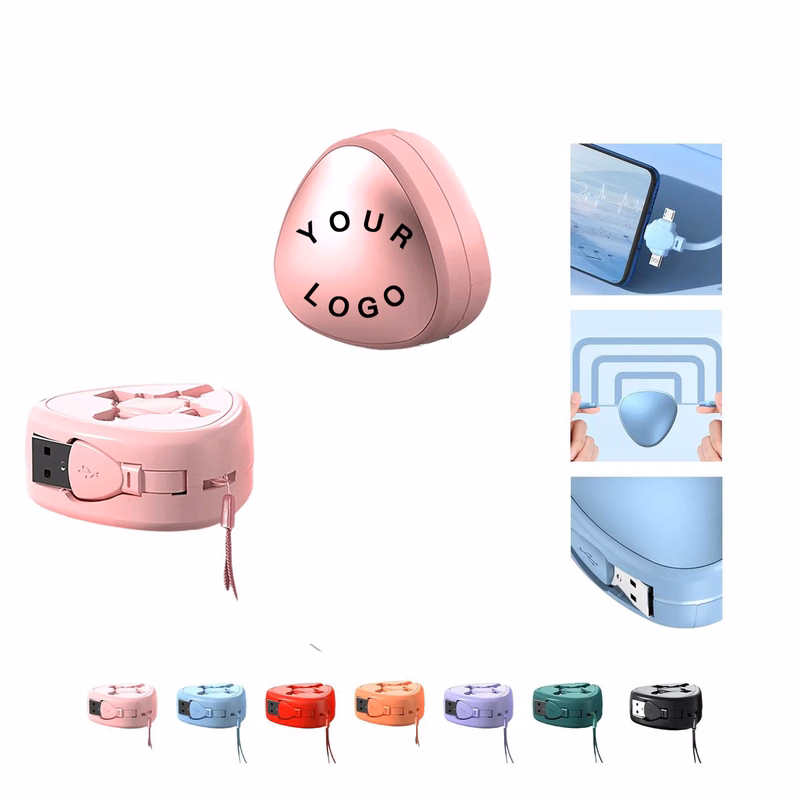 Retractable Charging Cable with Three Ports