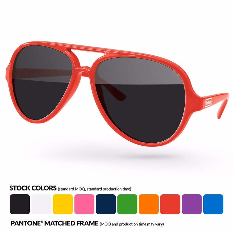 Aviator Sport Sunglasses w/ Arm Imprint