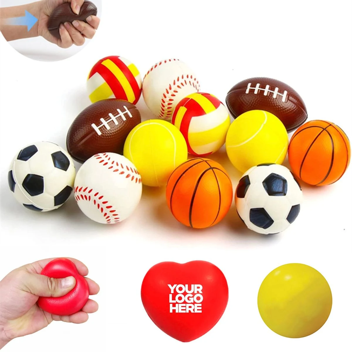 Custom Shaped Stress Balls Foam Squeeze Toys Various Shapes 1