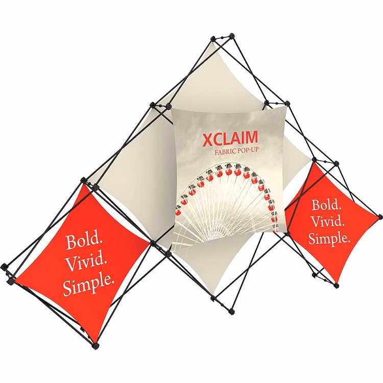 Xclaim 10ft 6 Quad Pyramid Fabric Popup Display Kit 02