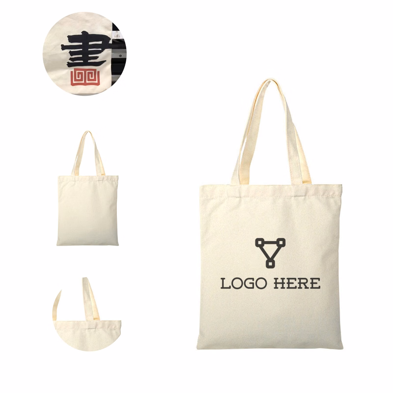 MOQ 100 Durable Eco Canvas Tote Bag with Long Handles