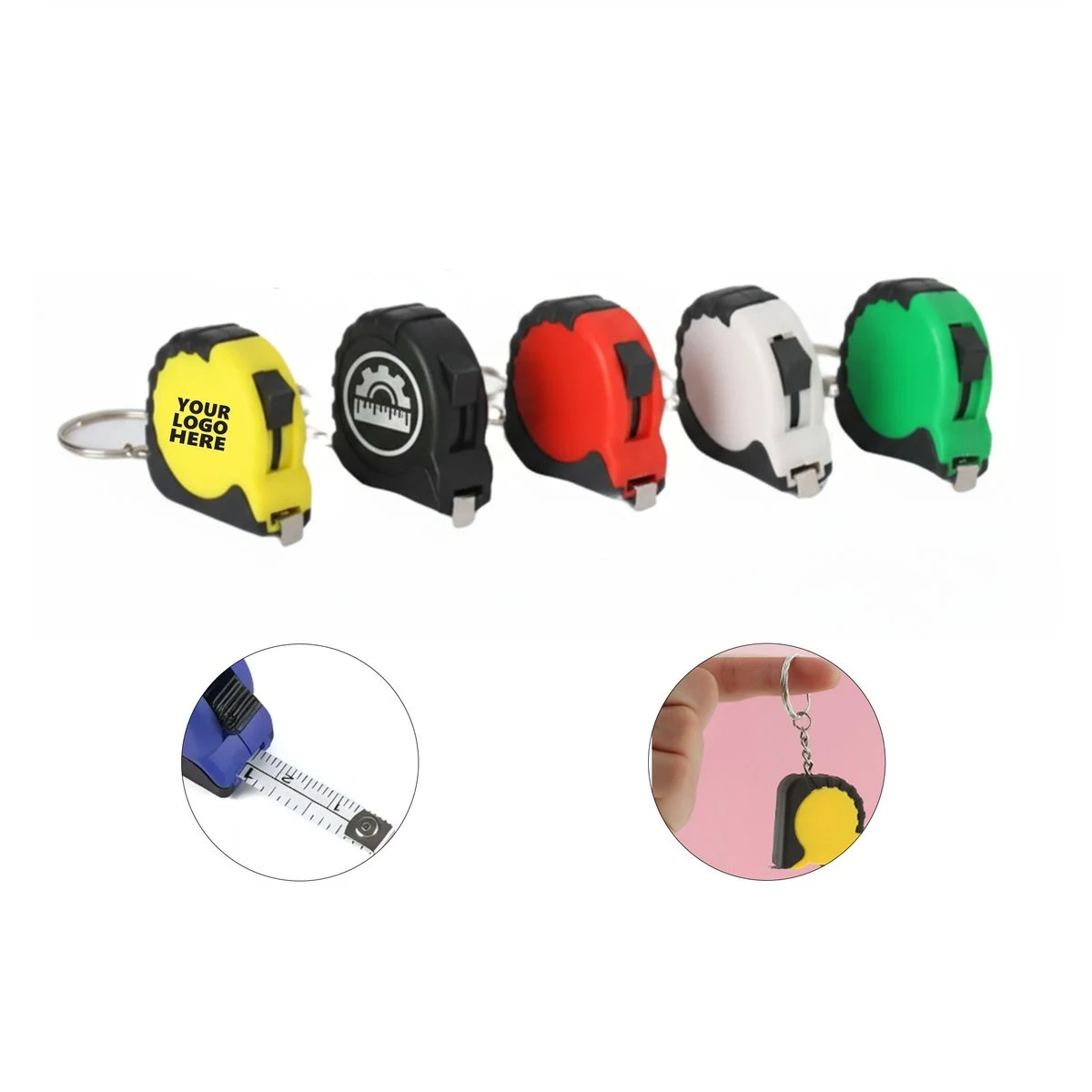 Customizable Mini 3ft Retractable Tape Measure Keychain 1