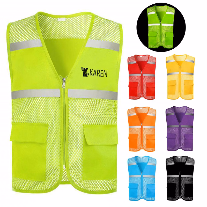 Hi Viz Reflective Polyester Mesh Safety Vest