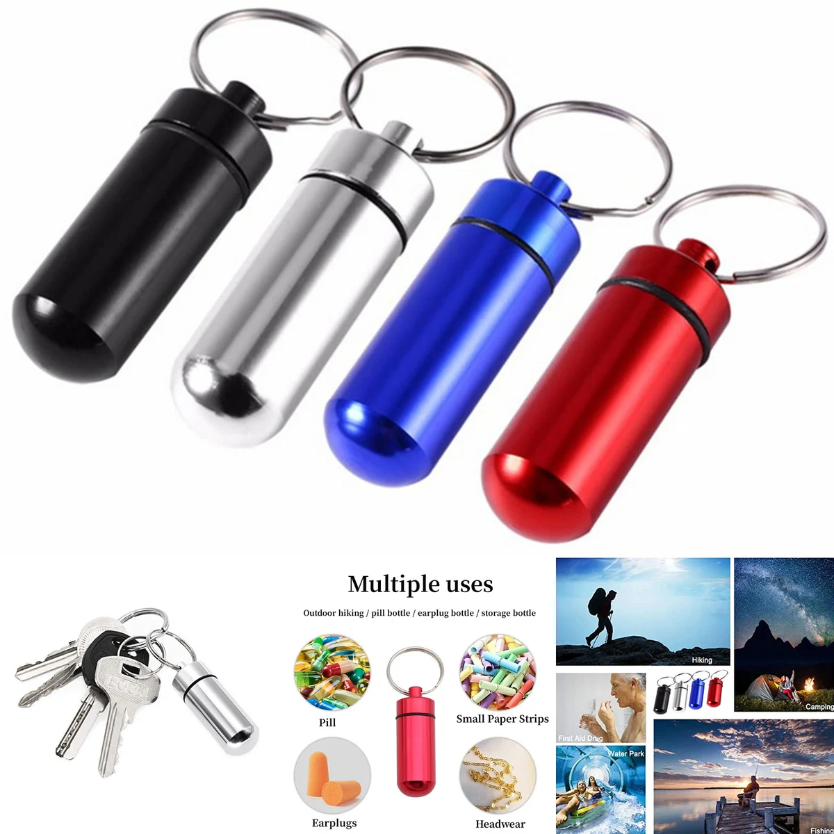 Fob Aluminum Travel Pill Box Holder 1