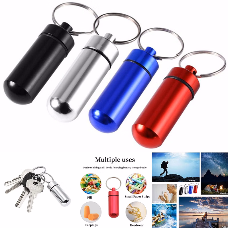 Fob Aluminum Travel Pill Box Holder