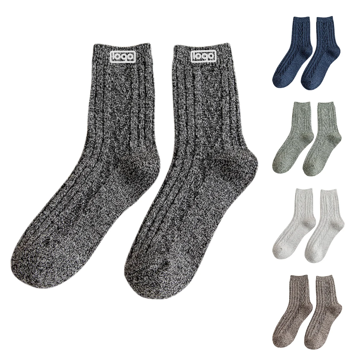 Polyester Knit Thermal Mid Calf Socks 1