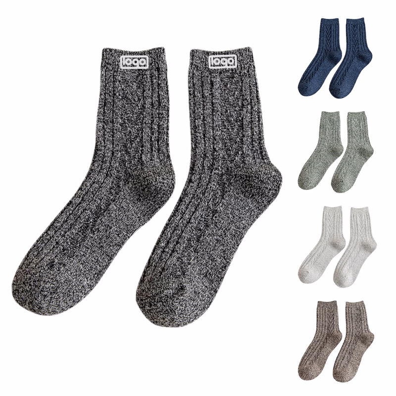Polyester Knit Thermal Mid Calf Socks