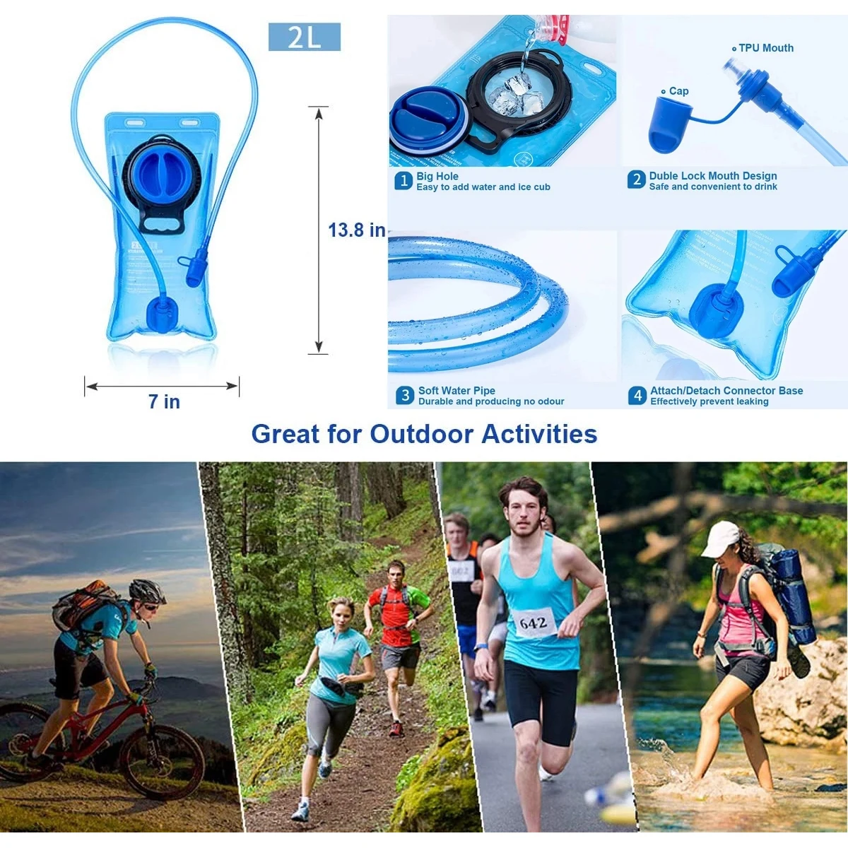 2 Liter Leakproof Water Storage Bladder Bag 1