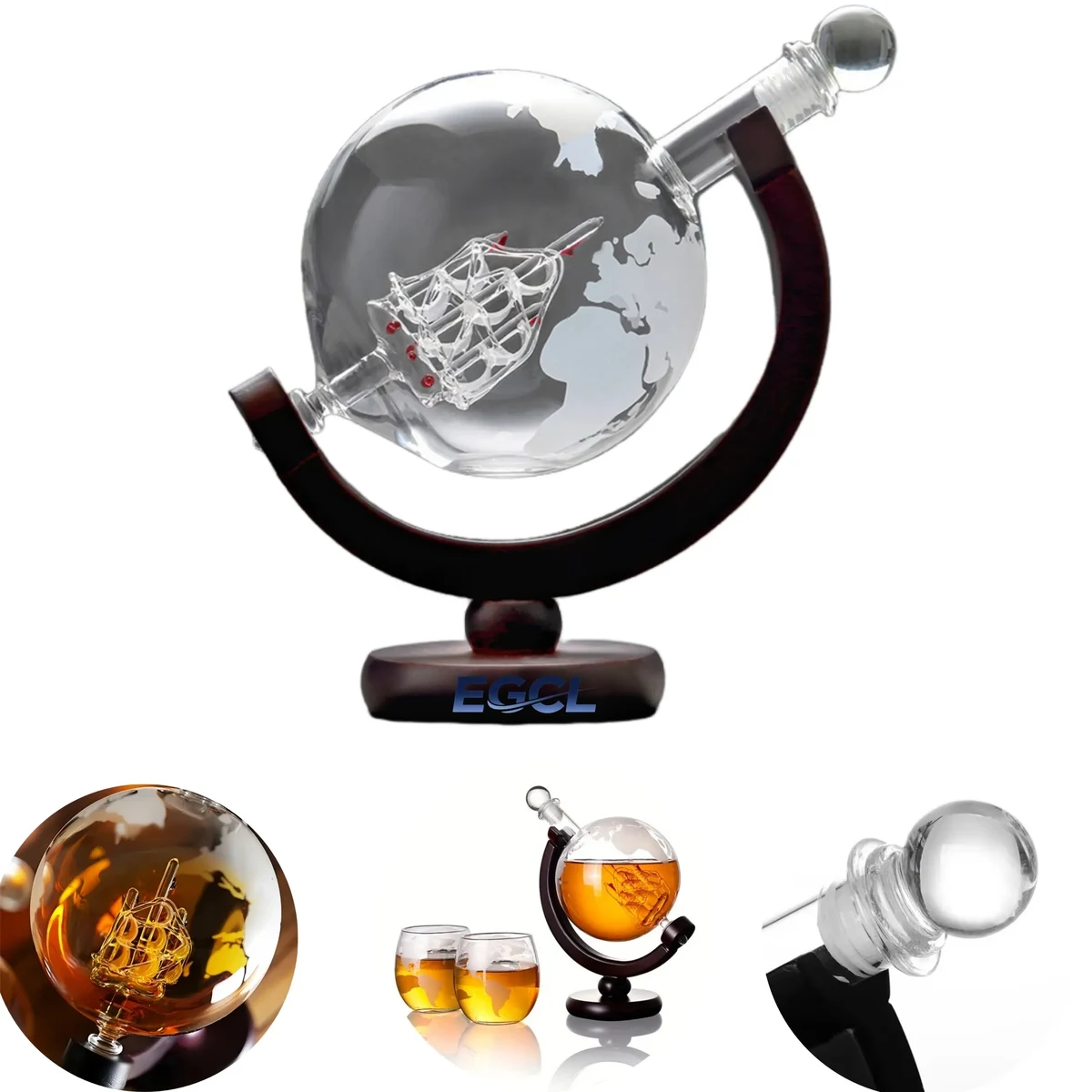 Cool gifts men dad husband bourbon whiskey globe decanter 1