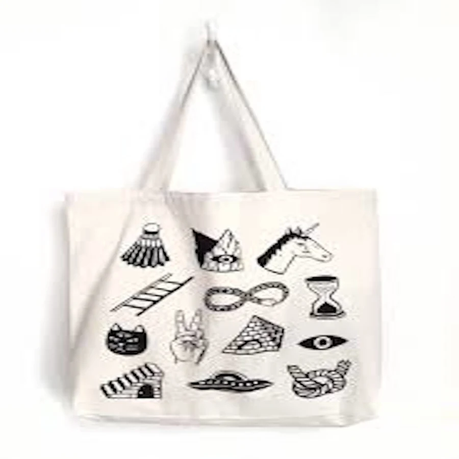Sublimation 12 oz Poly Canvas Tote Bag - 15"W x 16"H x 3"G x 21"Handle, custom tote bag with logo imprint 1