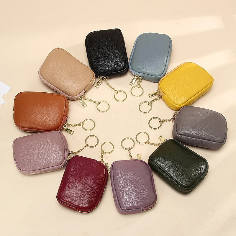 Zippered Small Leather Coin Purse 1