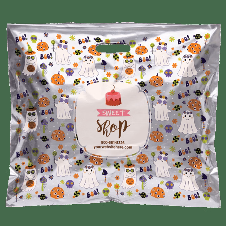 Full Color 1-Sided Reflective Silver Plastic Bag (18" x 15")