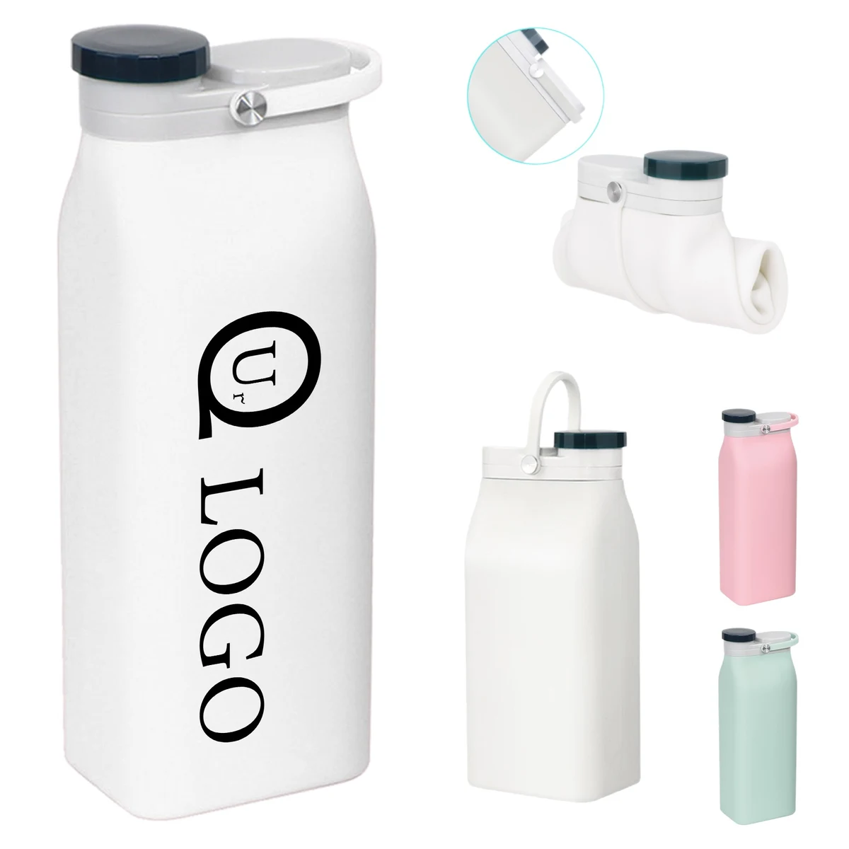 400Ml Silicone Folding Water Bottle 1