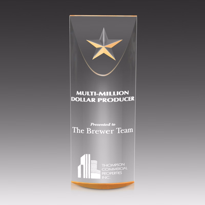 StarLite Tower Award w/Carved Star (3"x8"x1")
