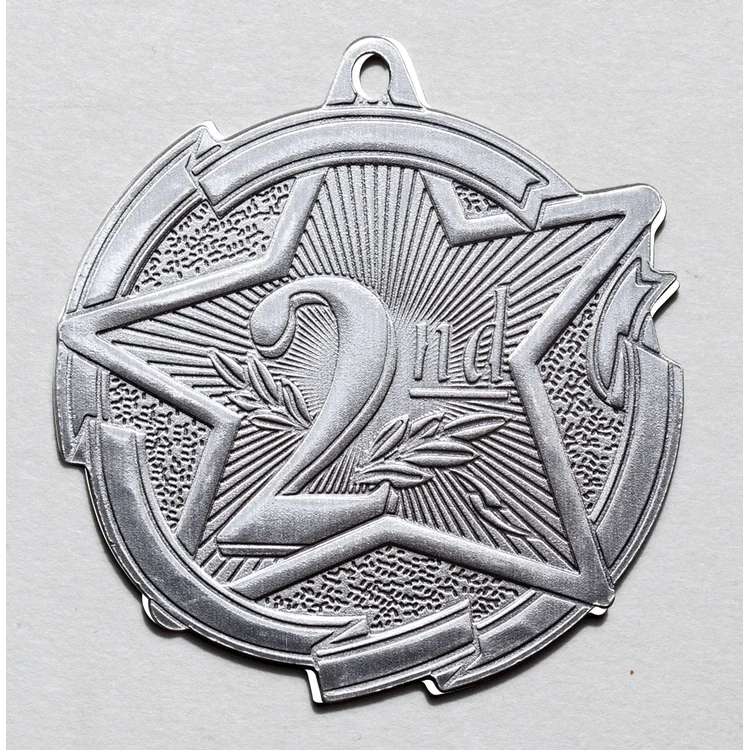 2nd Place Star Medal 2-3/8" 1