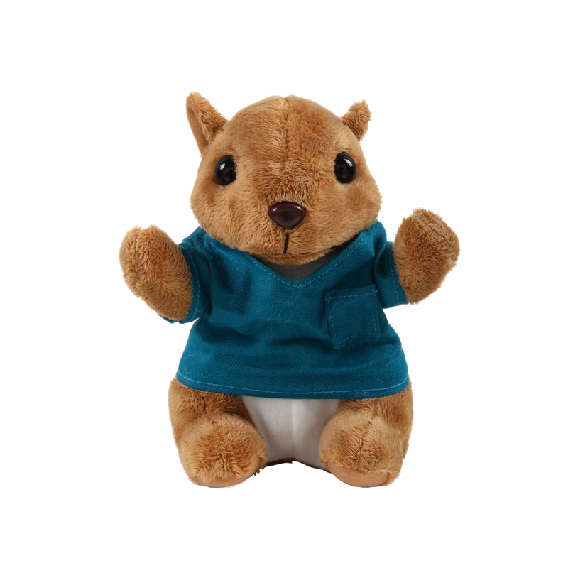 Soft Plush Sitting Squirrel with Medical Scrub