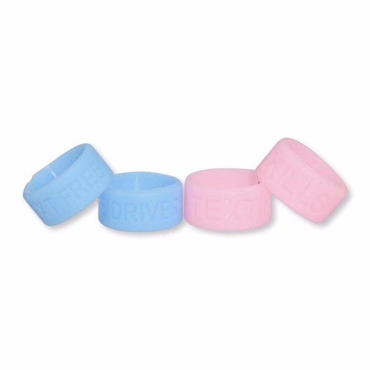 "Texting Kills" or "Text Free Driver" Stock Silicone Thumb Band