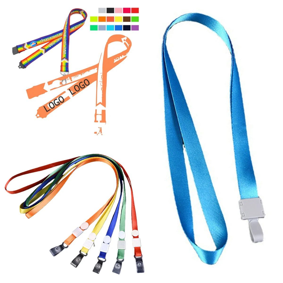 3/4" Polyester Safety Breakaway Lanyard for ID Badges 1