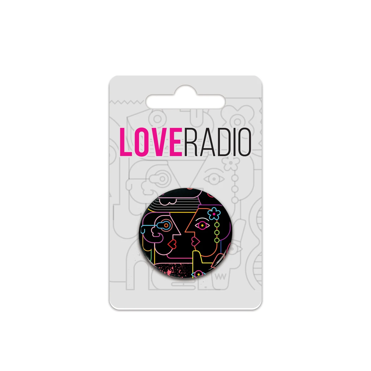 One 1.25" Pin-Back Button on Backing Card 1