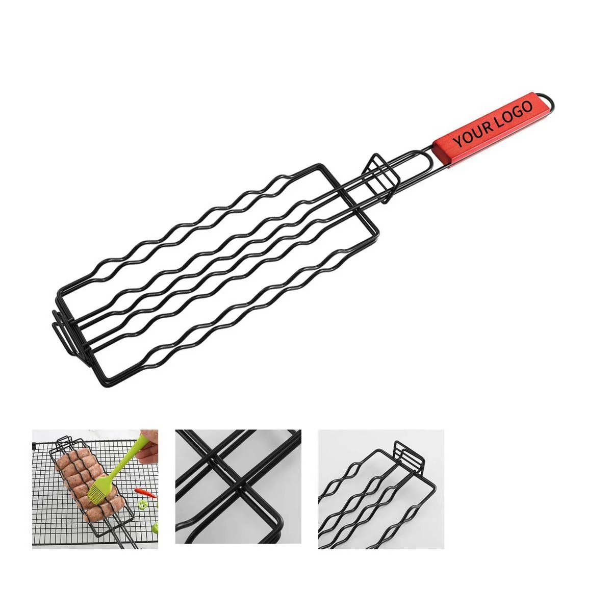 Iron Grill Basket with Handle for Easy Flipping 1