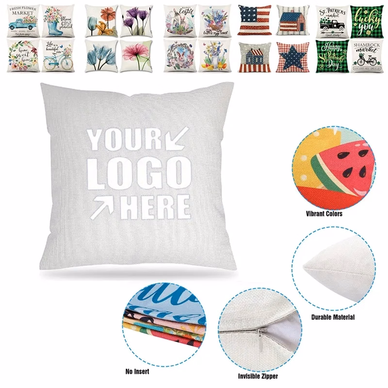 Decorative Throw Linen Pillow Covers