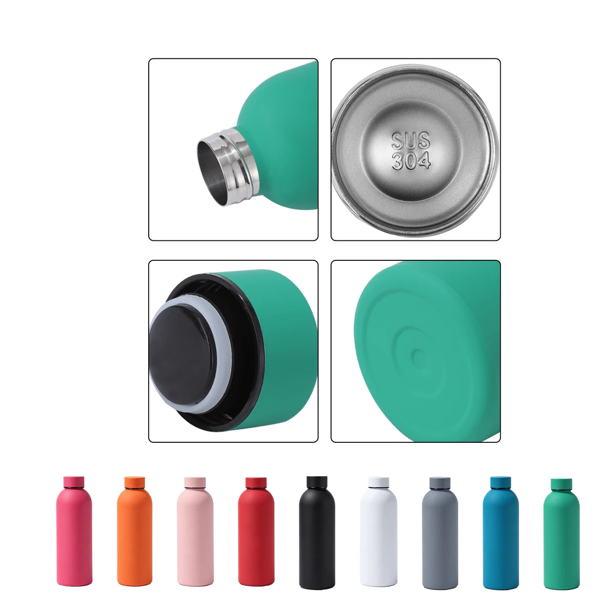 Solid Color Stainless Steel Insulated Water Bottle, custom water bottle with logo imprint 1