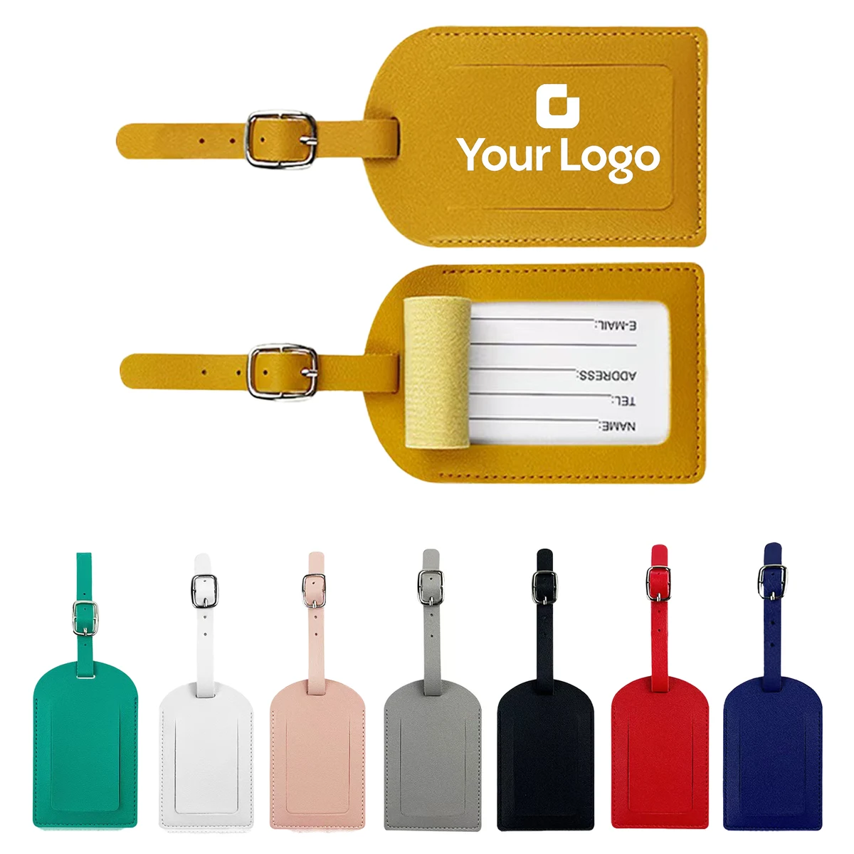 Metal Buckle PU Leather Boarding Pass Luggage Tag 1