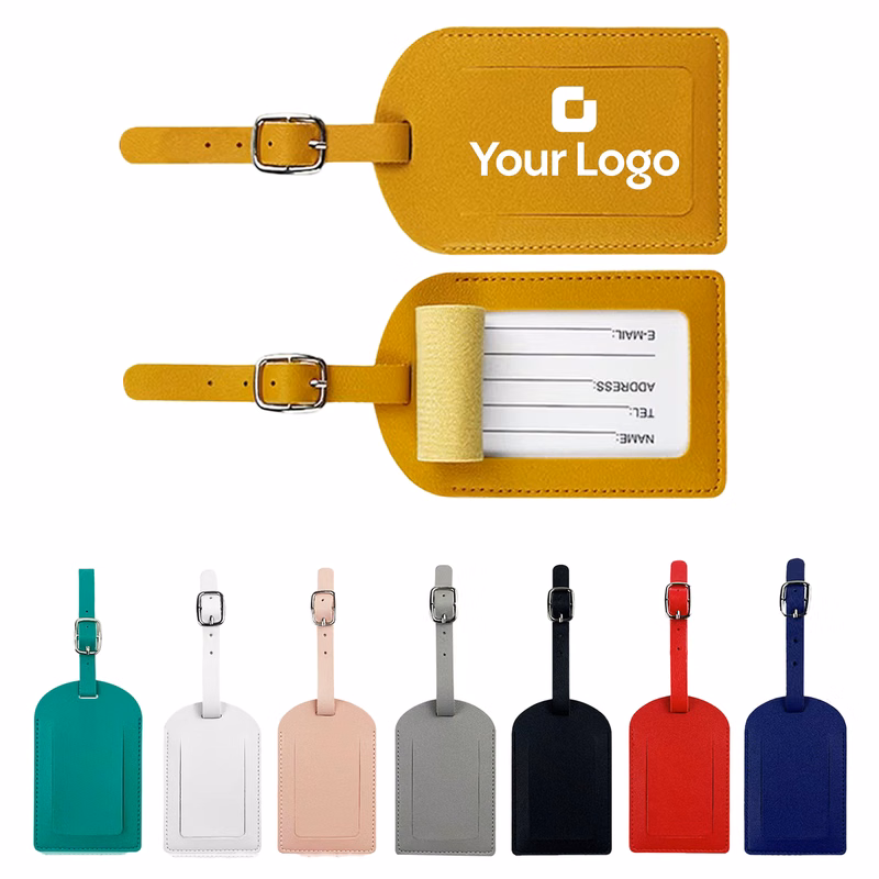 Metal Buckle PU Leather Boarding Pass Luggage Tag
