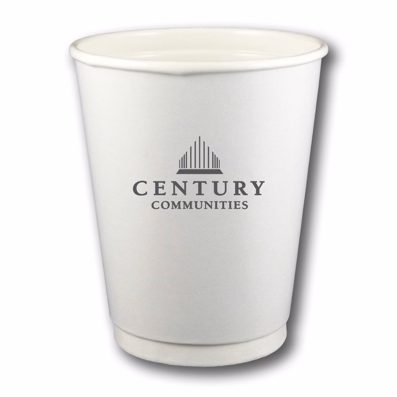 12 oz. Double-Wall Paper Hot Cup - White or Kraft